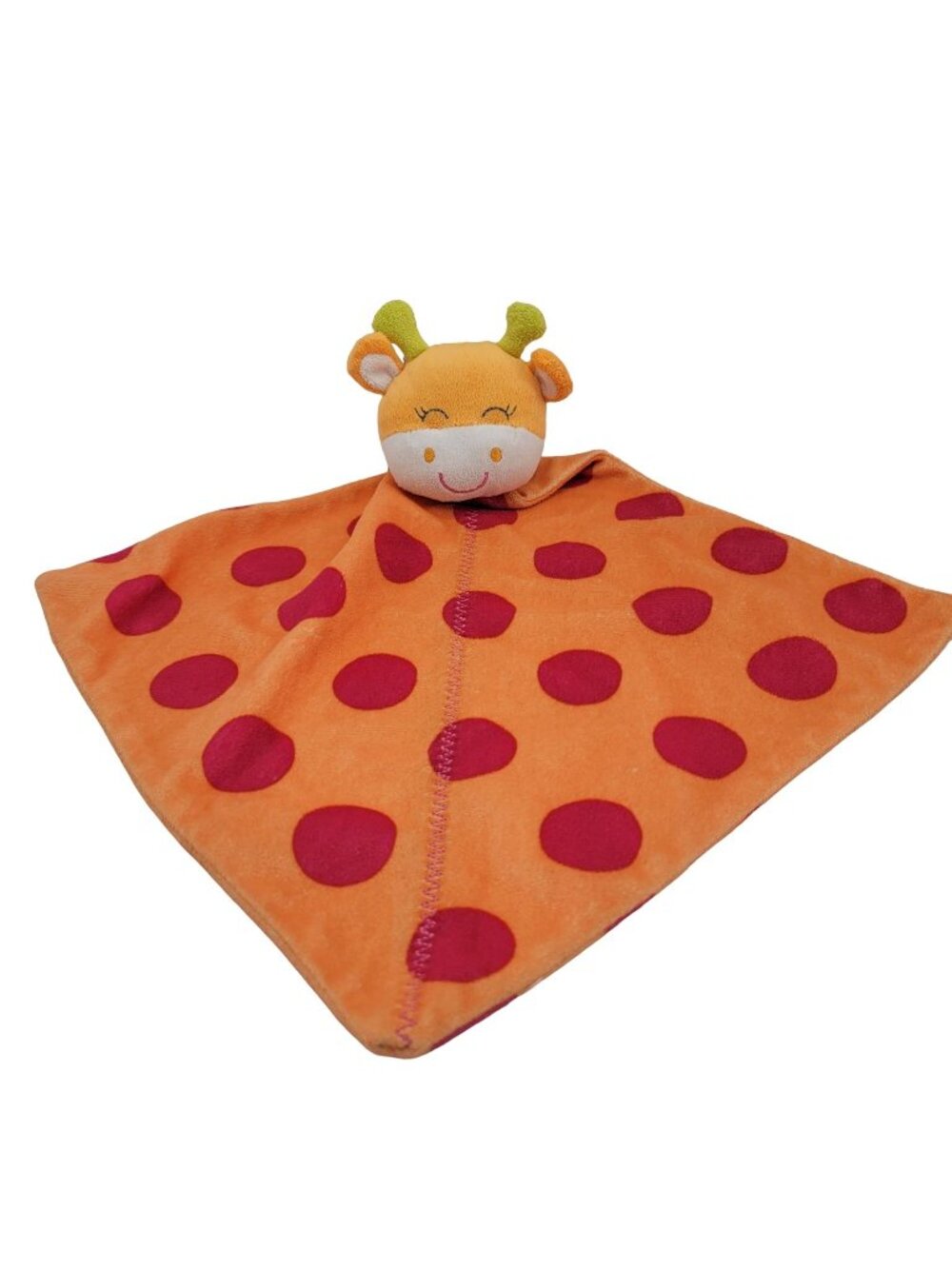 Carter's Giraffe Pink Dots Lovey Plush Orange 12" Square Sleeping Smiling 2010